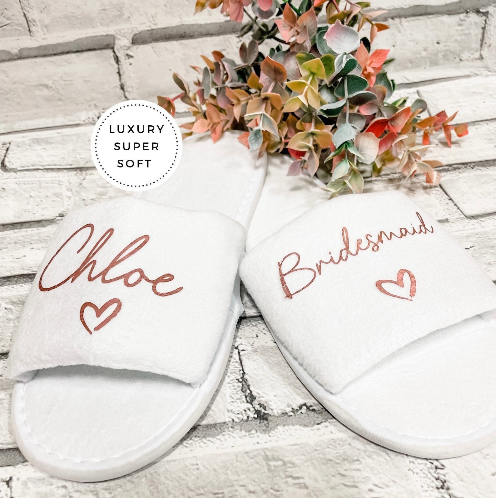Mrs. Velour Bride Slippers with Date - Personalized Brides-as247.edu.vn